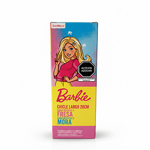Chicle 20cm Barbie Sabor Fresa y Mora Confiteca x 15