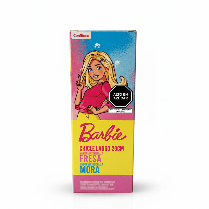 Chicle 20cm Barbie Sabor Fresa y Mora Confiteca x 15 1