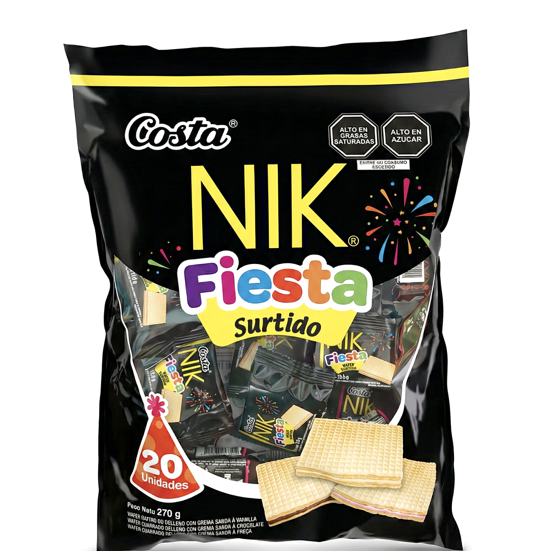 Mini Wafer Nik Fiesta Surtido Costa (20 unidades) 1
