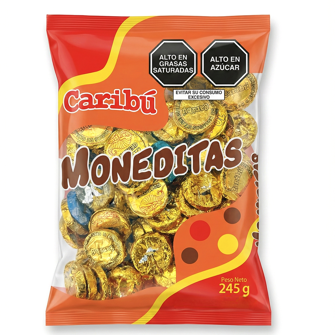 moneditas Caribú bolsa x 110 und  1