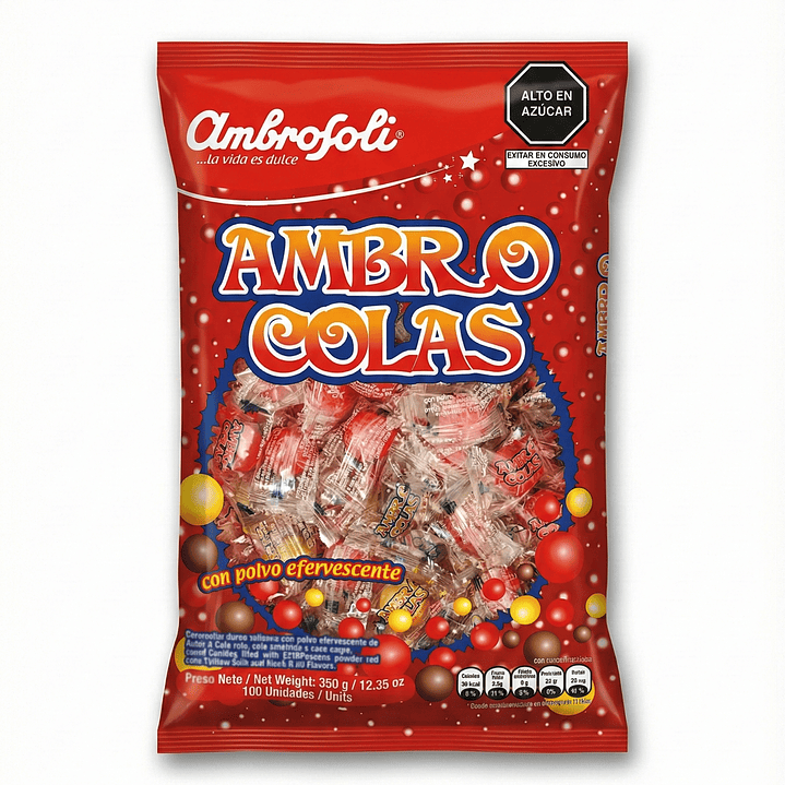 Caramelos Ambrosoli Ambro Colas - Bolsa de 100 Unidades (350g) 1