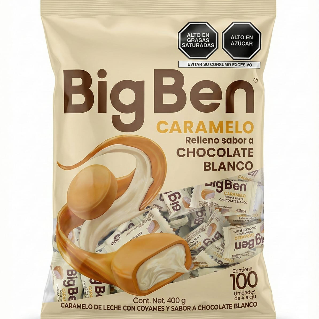Caramelos Big Ben Relleno Chocolate Blanco (100 unidades) 1