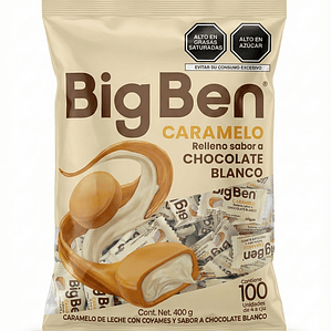 Caramelos Big Ben Relleno Chocolate Blanco (100 unidades)
