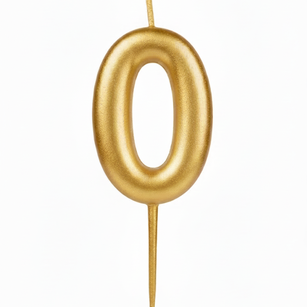 Velas Cromados Dorado de números  1
