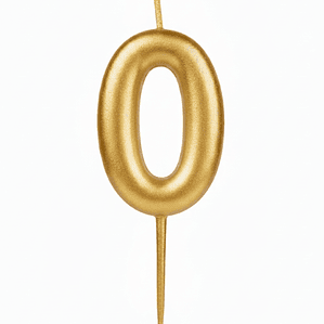 Velas Cromados Dorado de números 