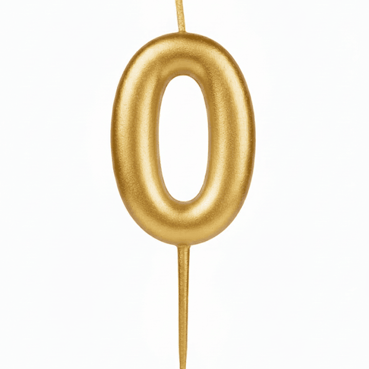 Velas Cromados Dorado de números  1