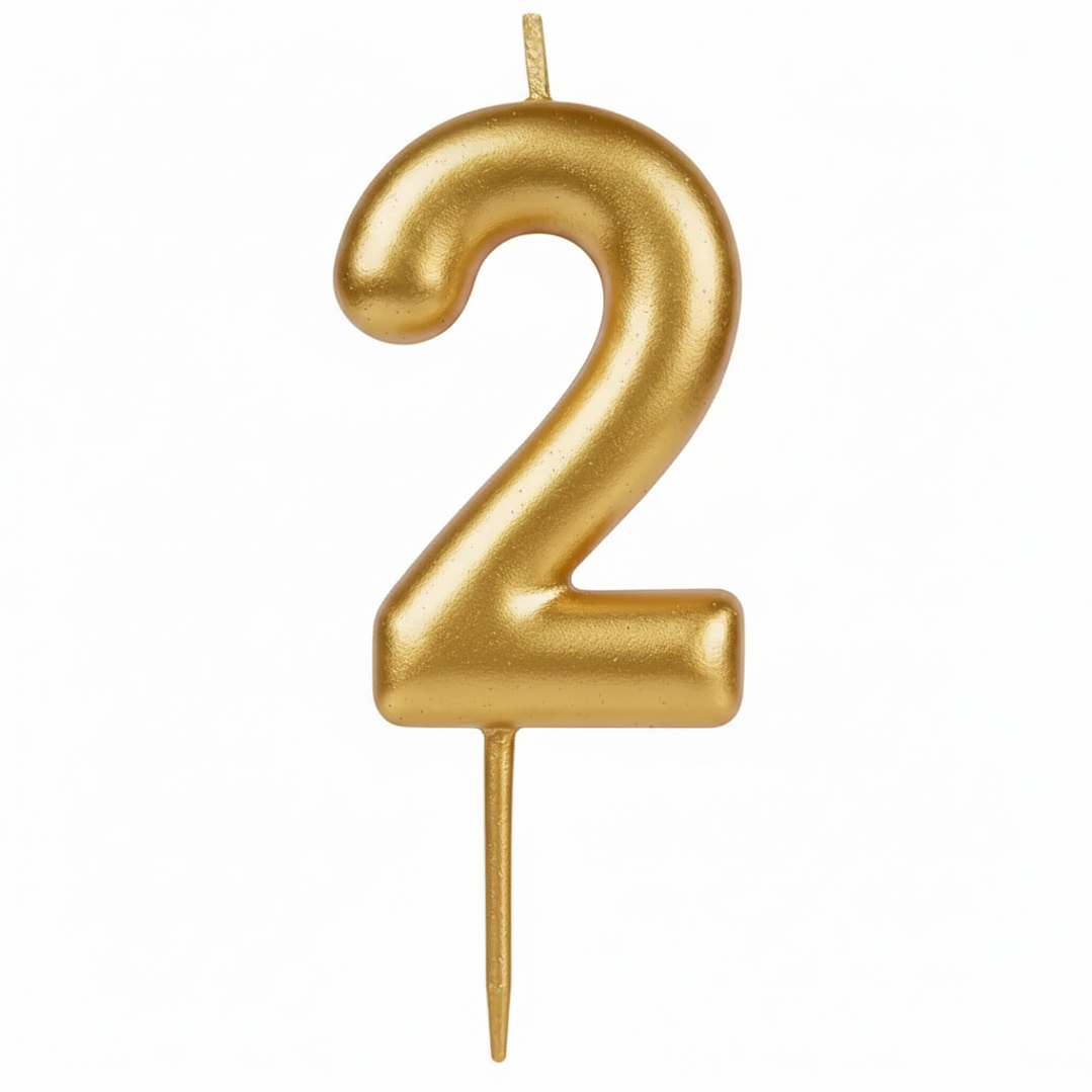 Velas Cromados Dorado de números  3