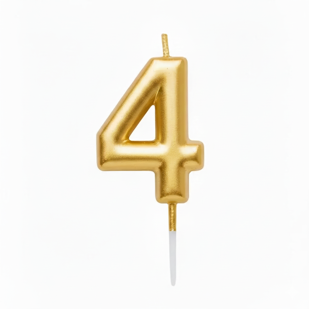 Velas Cromados Dorado de números  5
