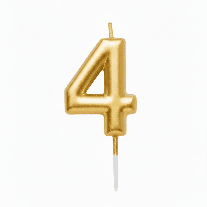 Velas Cromados Dorado de números  5