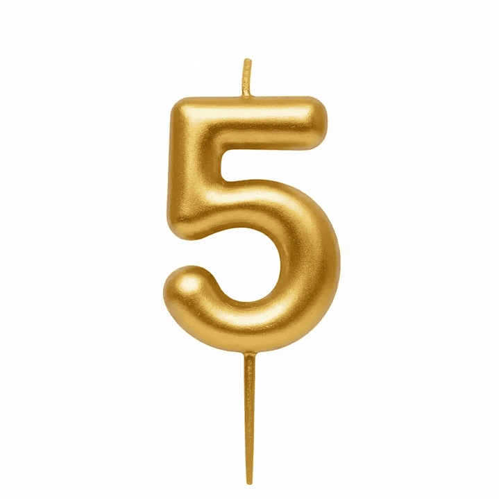 Velas Cromados Dorado de números  6