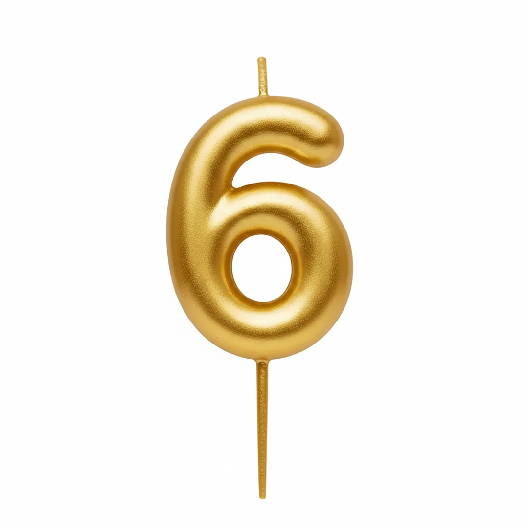 Velas Cromados Dorado de números  7