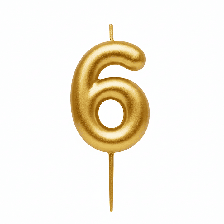 Velas Cromados Dorado de números  7