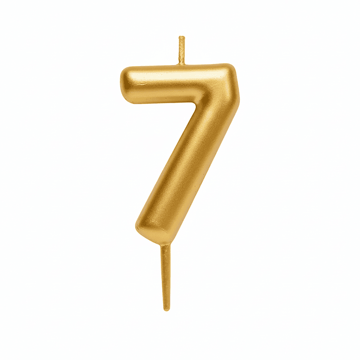 Velas Cromados Dorado de números  8