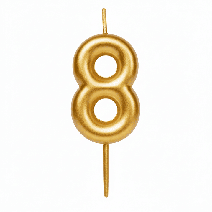 Velas Cromados Dorado de números  9