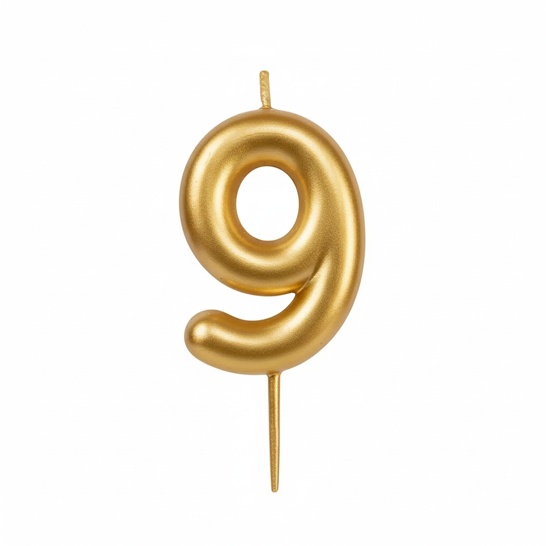 Velas Cromados Dorado de números  10