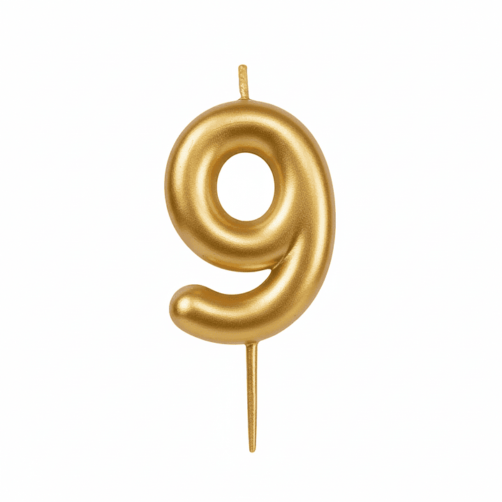 Velas Cromados Dorado de números  10