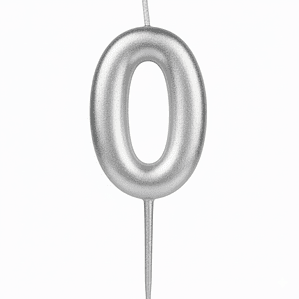 Velas Cromados plateado de números 