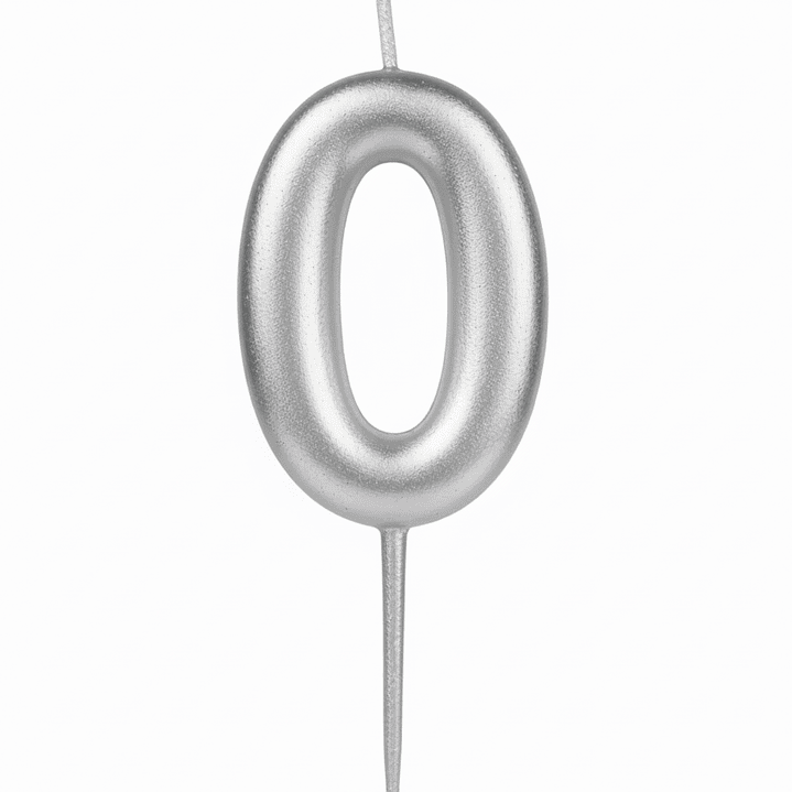 Velas Cromados plateado de números  1