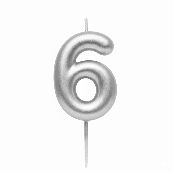 Velas Cromados plateado de números  7