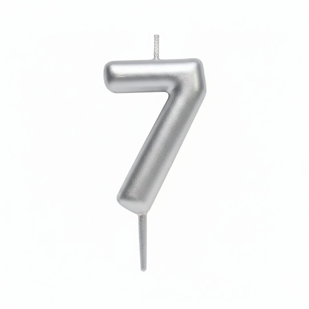 Velas Cromados plateado de números  8