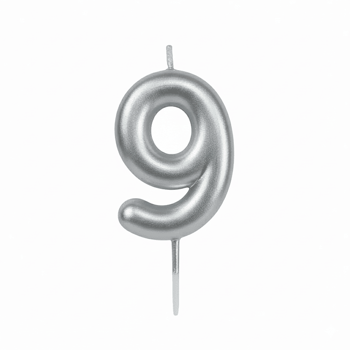 Velas Cromados plateado de números  10