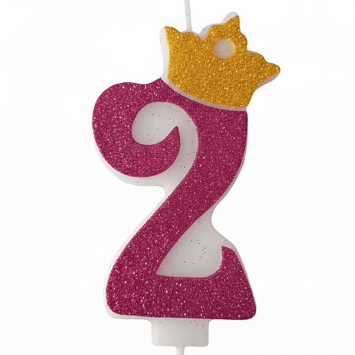 vela con corona color fuxia 3