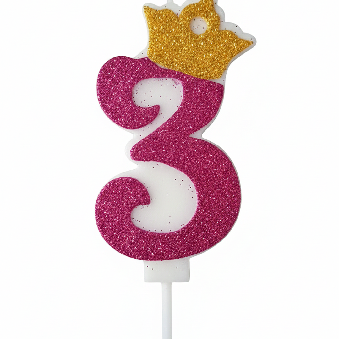 vela con corona color fuxia 4