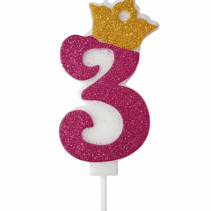 vela con corona color fuxia 4