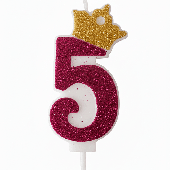 vela con corona color fuxia 6