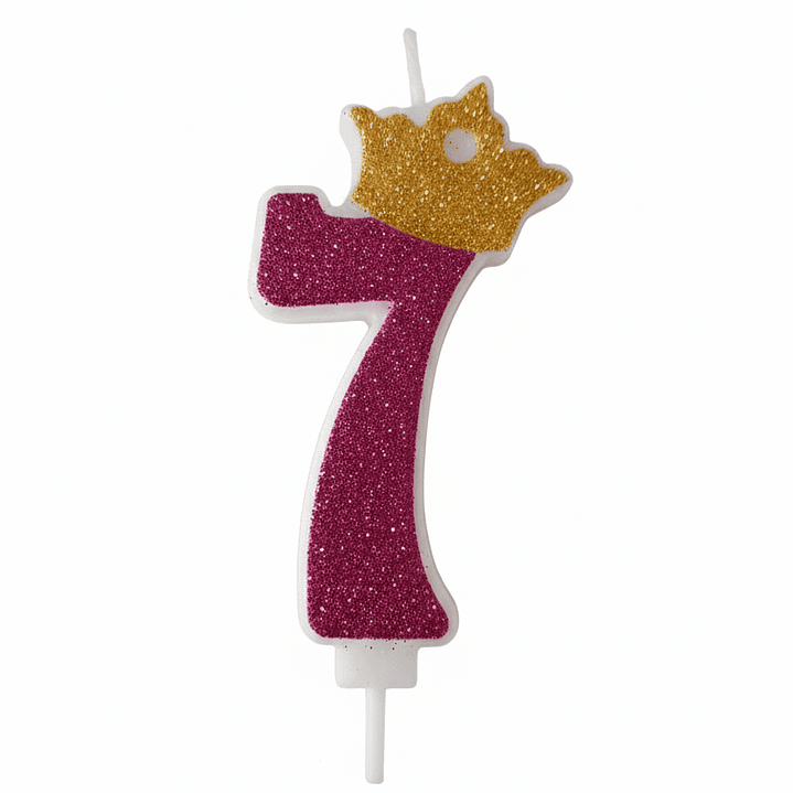 vela con corona color fuxia 8