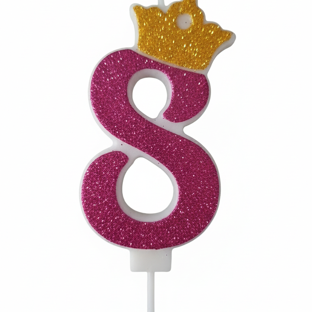 vela con corona color fuxia 9
