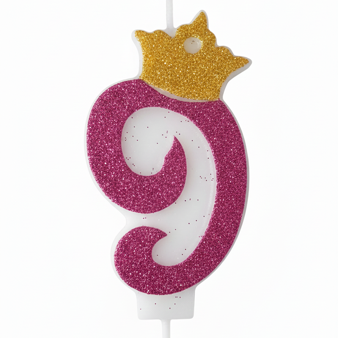 vela con corona color fuxia 10