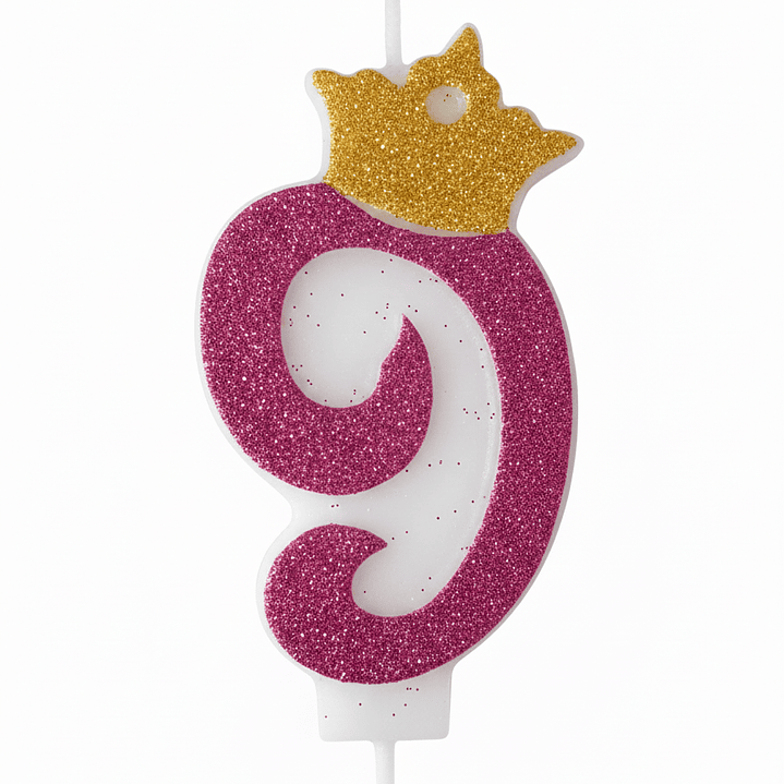 vela con corona color fuxia 10