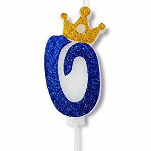 vela con corona color azul