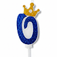 vela con corona color azul - Miniatura 1