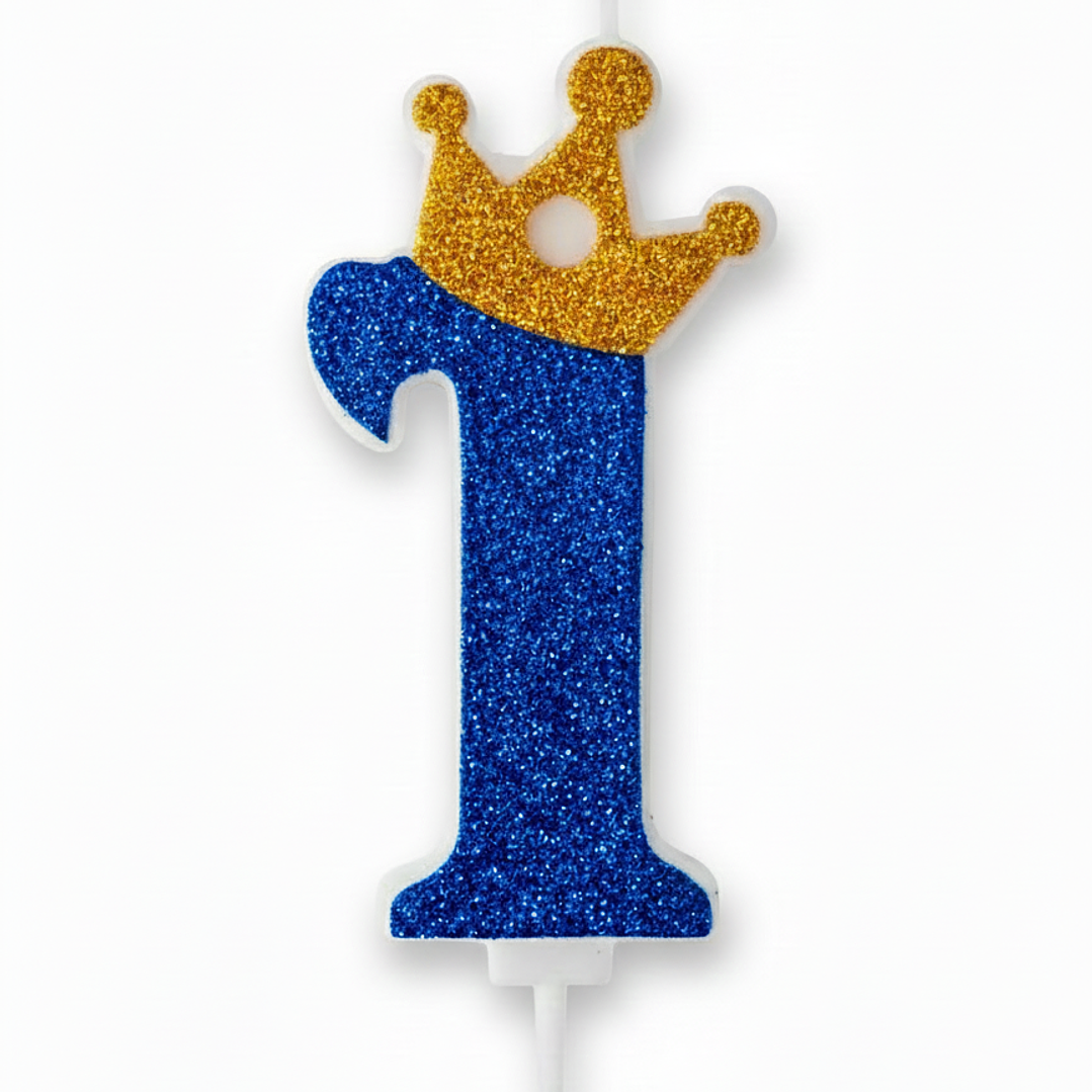 vela con corona color azul 2