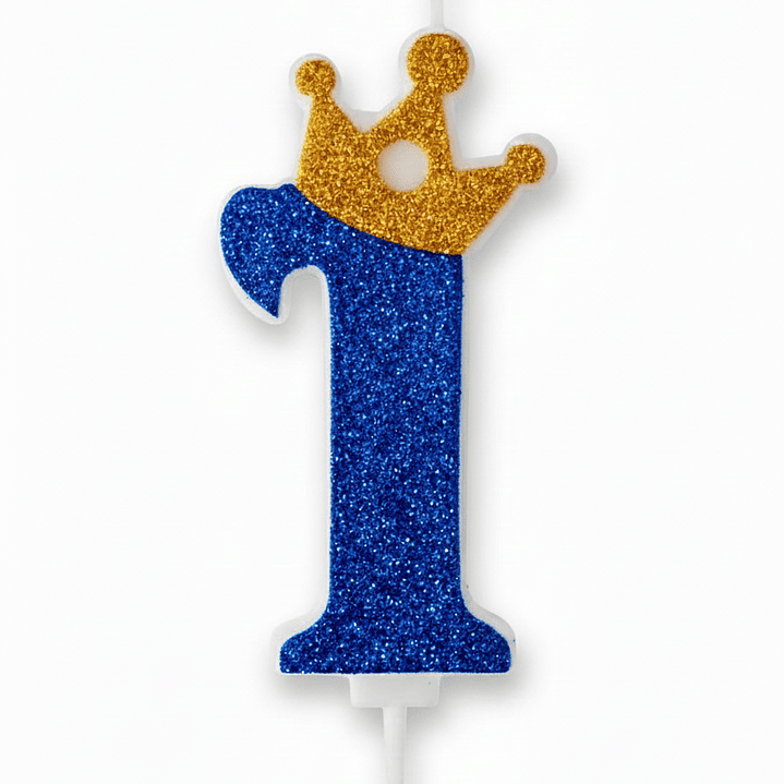 vela con corona color azul 2