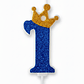 vela con corona color azul - Miniatura 2