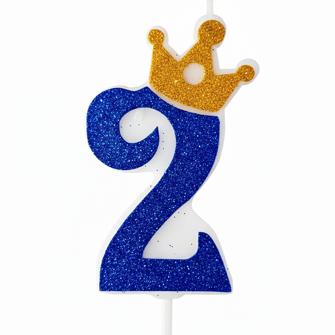 vela con corona color azul 3