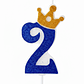 vela con corona color azul - Miniatura 3