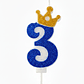 vela con corona color azul - Miniatura 4