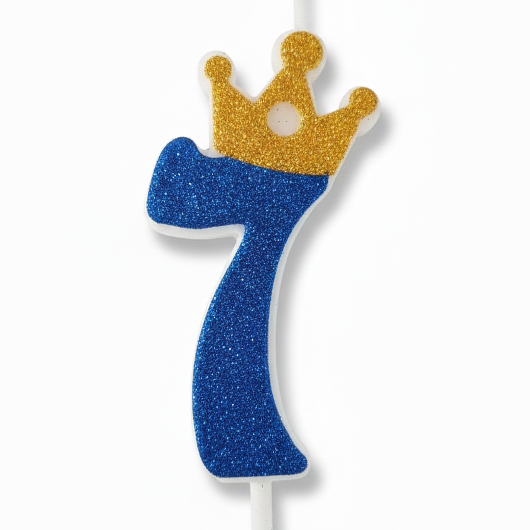vela con corona color azul 8