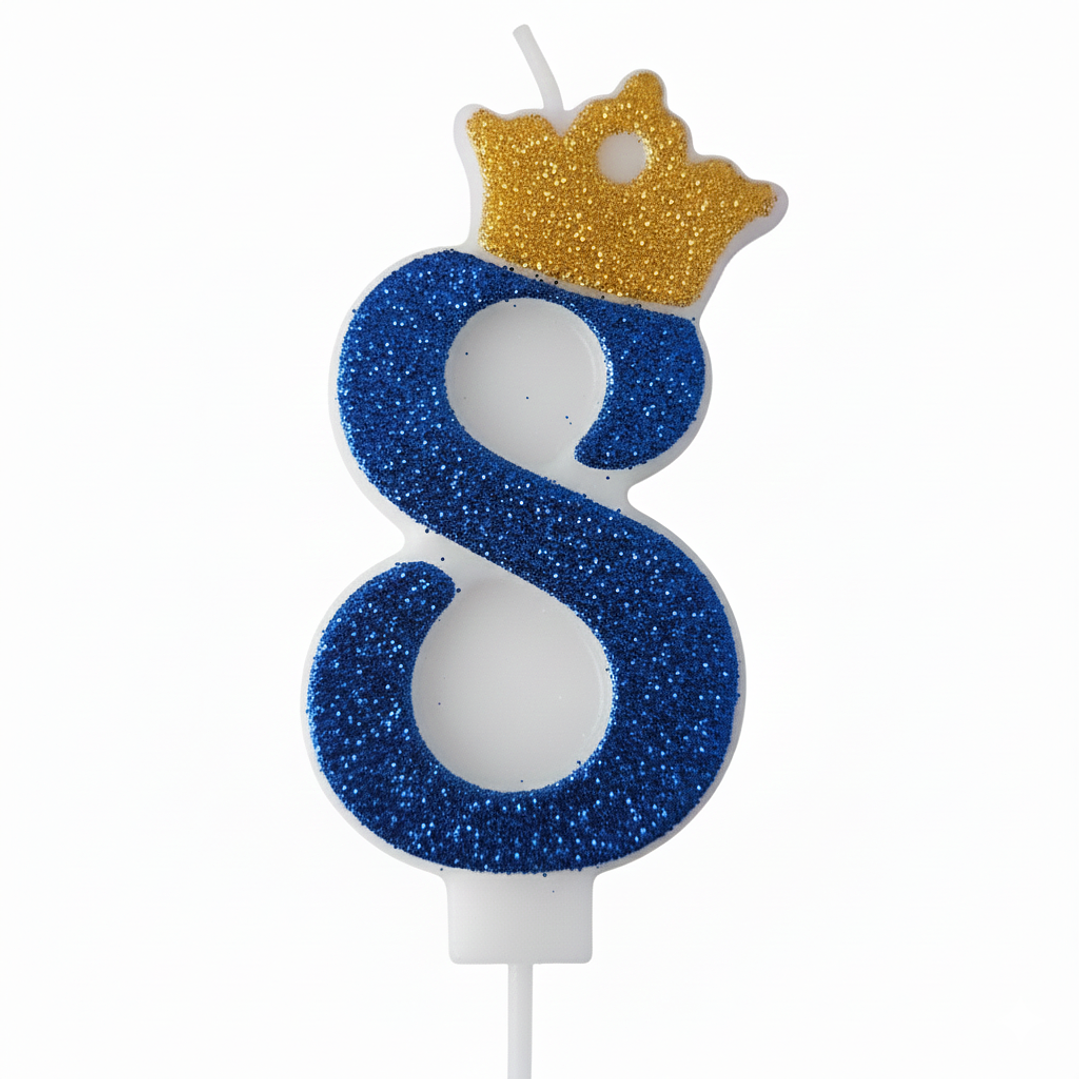 vela con corona color azul 9