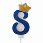 vela con corona color azul - Miniatura 9