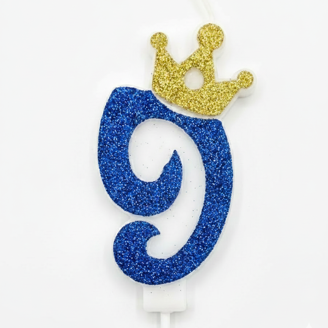 vela con corona color azul 10