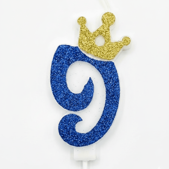 vela con corona color azul 10