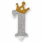 vela con corona color plateado - Miniatura 2