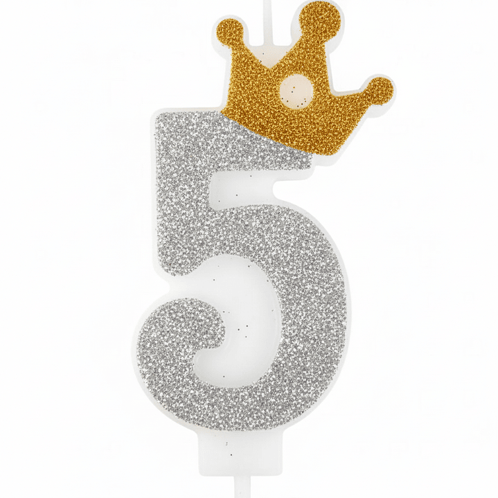 vela con corona color plateado 6