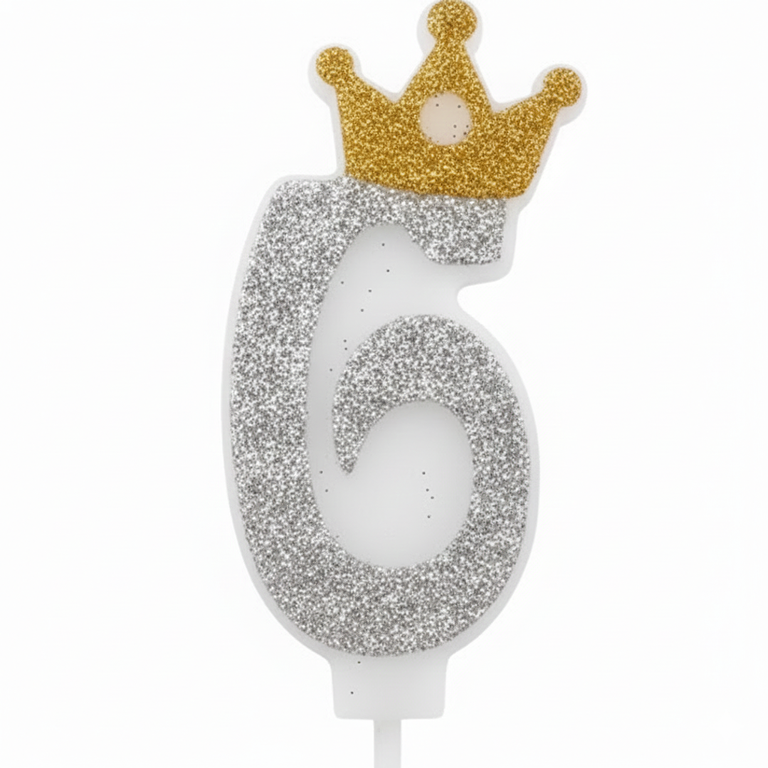 vela con corona color plateado 7