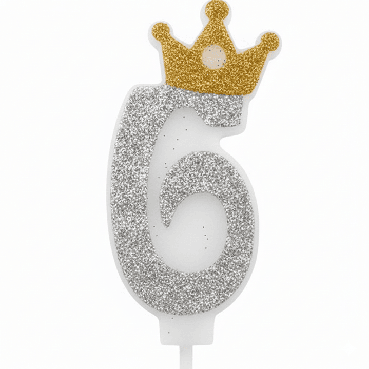 vela con corona color plateado 7